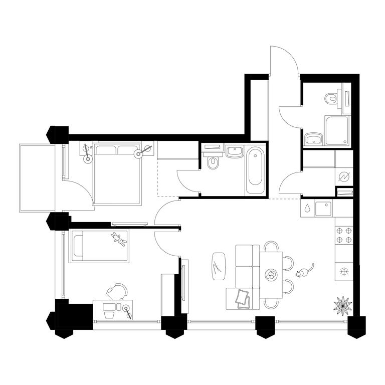 2-BD Apartment Sale, 58.1 sq. m. at Businovskiy Park, Izhorskaya Street, 6с5, Moscow, Russia #2 2-BD Apartment Sale, 58.1 sq. m. at Businovskiy Park, Izhorskaya Street, 6с5, Moscow, Russia #2