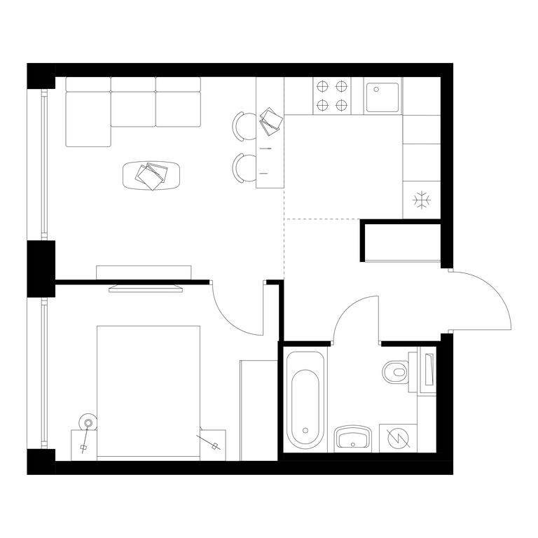 1-BD Apartment Sale, 35.5 sq. m. at Businovskiy Park, Izhorskaya Street, 6с5, Moscow, Russia #1