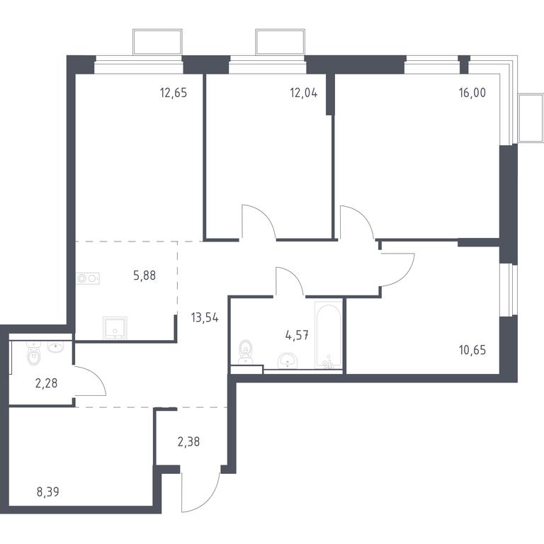 2-BD Apartment Sale, 88.38 sq. m. at Egorovo Park, 1-y kvartal, posyolok Zhilino-1, Lubertsy City District, Moscow Region, Russia #1 2-BD Apartment Sale, 88.38 sq. m. at Egorovo Park, 1-y kvartal, posyolok Zhilino-1, Lubertsy City District, Moscow Region, Russia #1