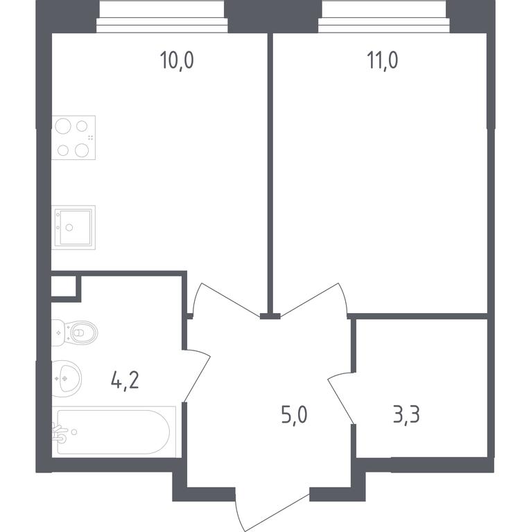 Apartment Sale, 33.5 sq. m. at Olhovy Kvartal, 5-ya ulitsa Lesnyye Polyany, posyolok Gazoprovod, Sosenskoye Settlement, Moscow, Russia #1 Apartment Sale, 33.5 sq. m. at Olhovy Kvartal, 5-ya ulitsa Lesnyye Polyany, posyolok Gazoprovod, Sosenskoye Settlement, Moscow, Russia #1