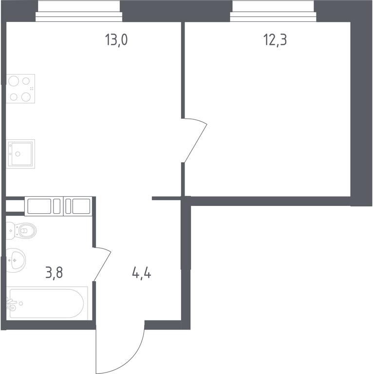 Apartment Sale, 33.5 sq. m. at Olhovy Kvartal, 5-ya ulitsa Lesnyye Polyany, posyolok Gazoprovod, Sosenskoye Settlement, Moscow, Russia #1