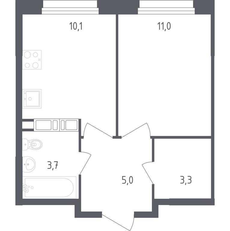 Apartment Sale, 33.1 sq. m. at Olhovy Kvartal, 5-ya ulitsa Lesnyye Polyany, posyolok Gazoprovod, Sosenskoye Settlement, Moscow, Russia #1
