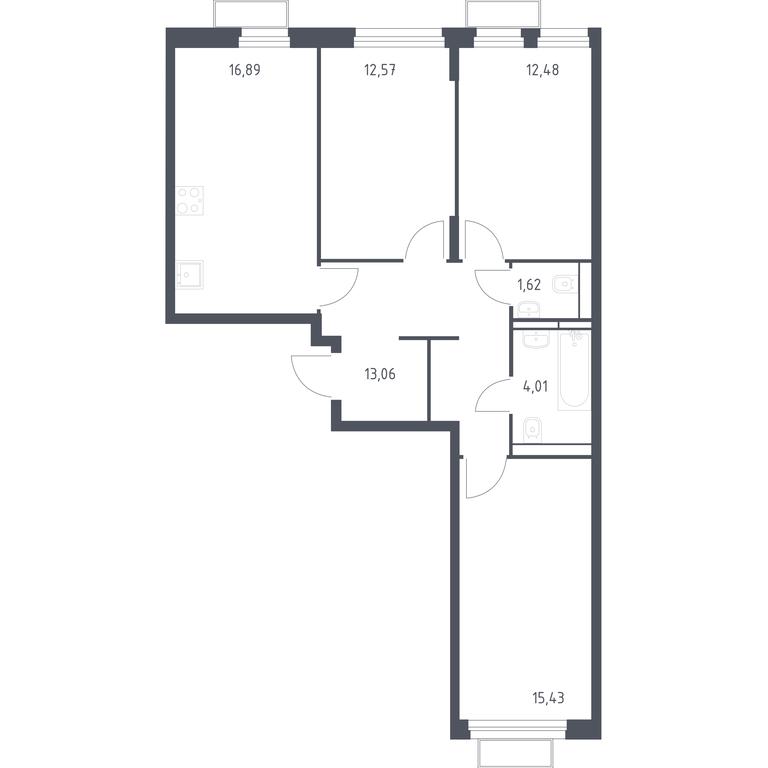 2-BD Apartment Sale, 76.15 sq. m. at Kvartal Strogino, zhiloy kompleks Kvartal Strogino, Krasnogorsk, Moscow Region, Russia #1 2-BD Apartment Sale, 76.15 sq. m. at Kvartal Strogino, zhiloy kompleks Kvartal Strogino, Krasnogorsk, Moscow Region, Russia #1