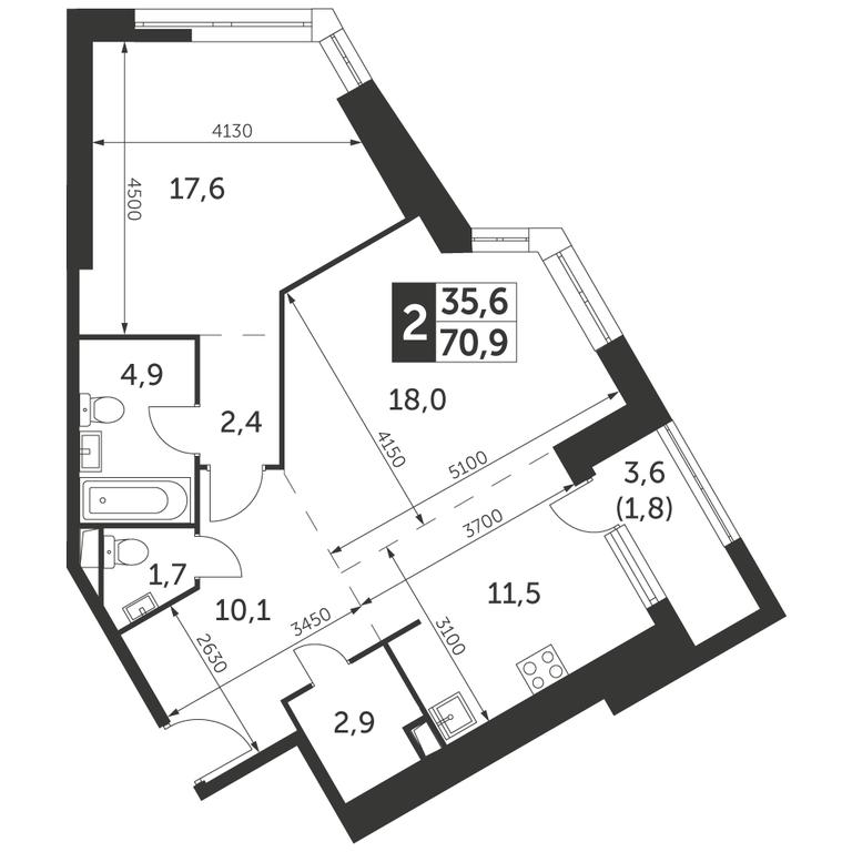 2-BD Apartment Sale, 70.9平方米 at Arkhitektor, Akademika Volgina Street, 2Д, Moscow, Russia #1 2-BD Apartment Sale, 70.9平方米 at Arkhitektor, Akademika Volgina Street, 2Д, Moscow, Russia #1