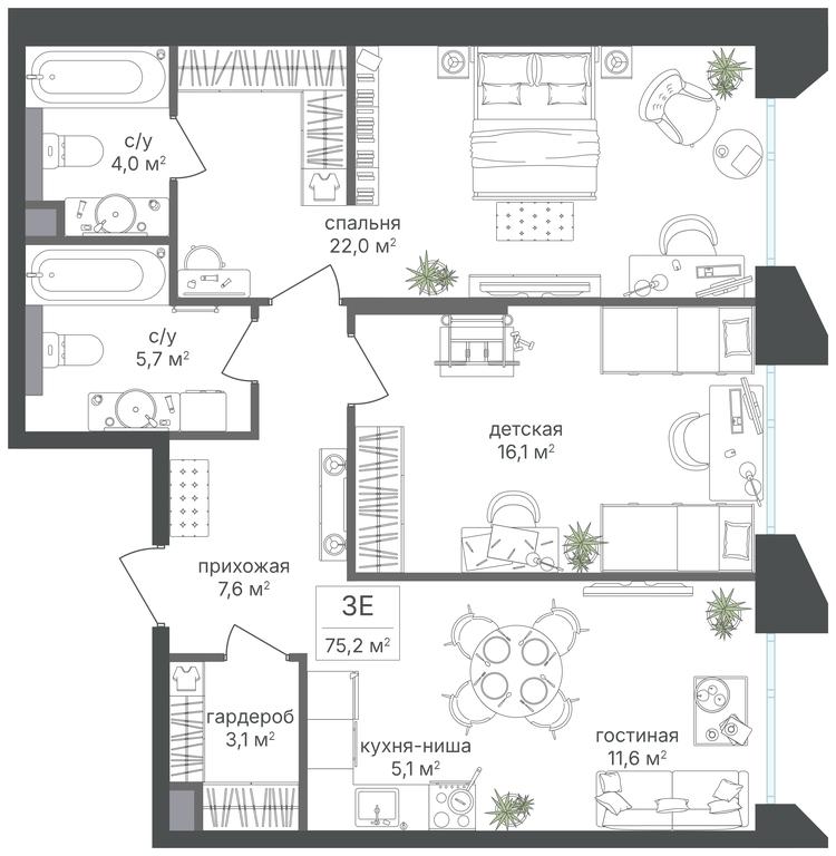 2-BD Apartment Sale, 75.2 sq. m. at Petrovskiy Park II, Stary Petrovsko-Razumovsky Drive, 1/23, Moscow, Russia #2 2-BD Apartment Sale, 75.2 sq. m. at Petrovskiy Park II, Stary Petrovsko-Razumovsky Drive, 1/23, Moscow, Russia #2
