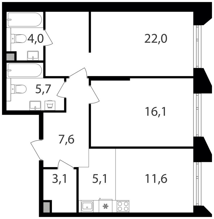2-BD Apartment Sale, 75.2 sq. m. at Petrovskiy Park II, Stary Petrovsko-Razumovsky Drive, 1/23, Moscow, Russia #1 2-BD Apartment Sale, 75.2 sq. m. at Petrovskiy Park II, Stary Petrovsko-Razumovsky Drive, 1/23, Moscow, Russia #1