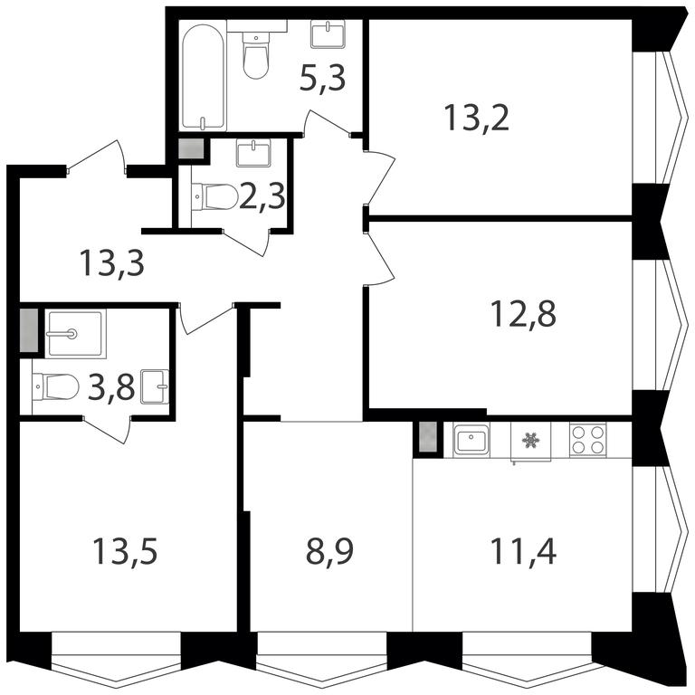 3-BD Apartment Sale, 84.5平方米 at Petrovskiy Park II, Stary Petrovsko-Razumovsky Drive, 1/23, Moscow, Russia #1 3-BD Apartment Sale, 84.5平方米 at Petrovskiy Park II, Stary Petrovsko-Razumovsky Drive, 1/23, Moscow, Russia #1
