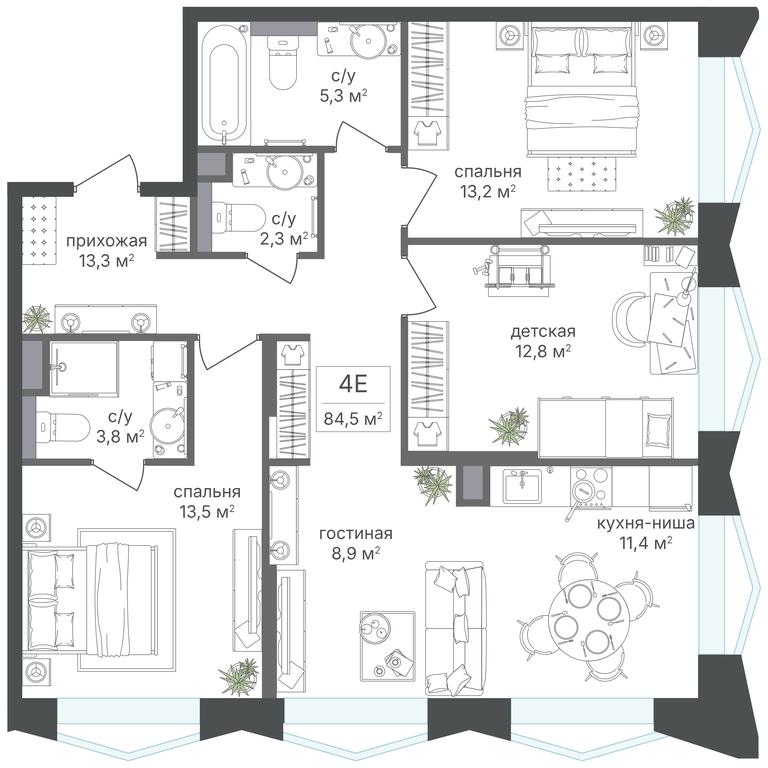 3-BD Apartment Sale, 84.5平方米 at Petrovskiy Park II, Stary Petrovsko-Razumovsky Drive, 1/23, Moscow, Russia #2 3-BD Apartment Sale, 84.5平方米 at Petrovskiy Park II, Stary Petrovsko-Razumovsky Drive, 1/23, Moscow, Russia #2