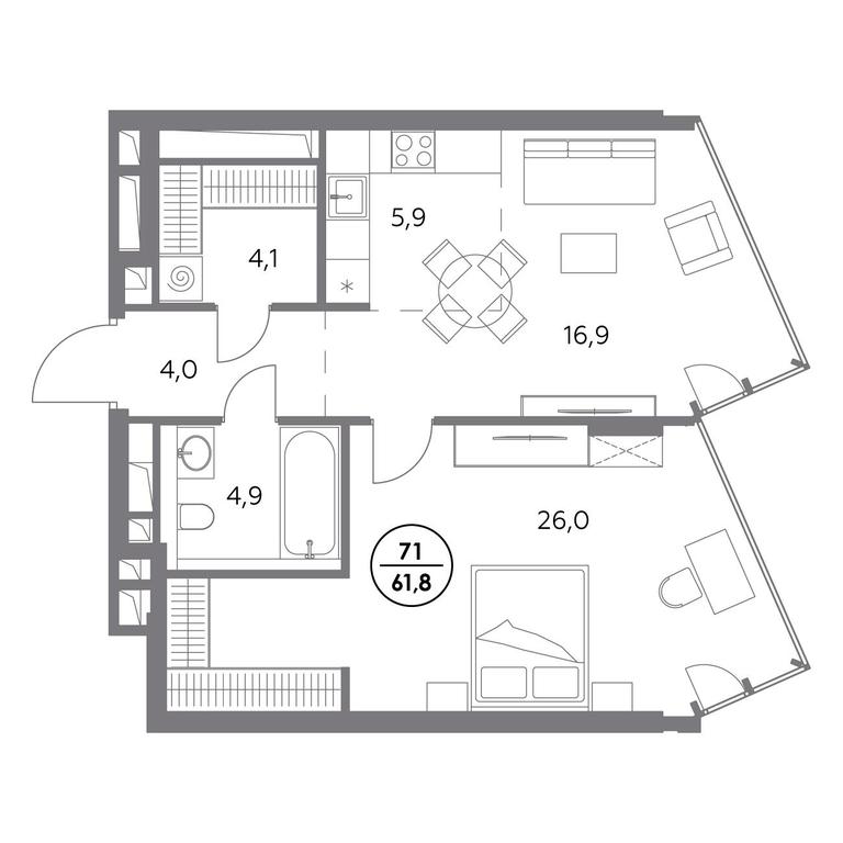 2-BD Apartment Sale, 61.8 sq. m. at Monblan, Shlyuzovaya Embankment, 2/1с1, Moscow, Russia #1 2-BD Apartment Sale, 61.8 sq. m. at Monblan, Shlyuzovaya Embankment, 2/1с1, Moscow, Russia #1