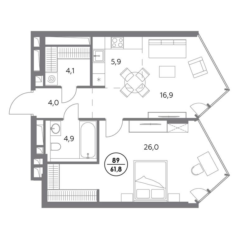 2-BD Apartment Sale, 61.8 sq. m. at Monblan, Shlyuzovaya Embankment, 2/1с1, Moscow, Russia #1 2-BD Apartment Sale, 61.8 sq. m. at Monblan, Shlyuzovaya Embankment, 2/1с1, Moscow, Russia #1