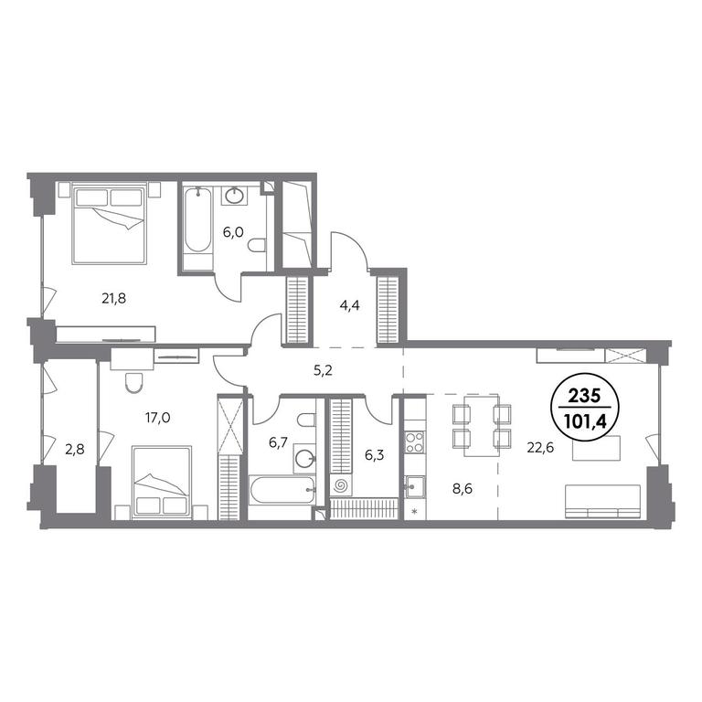 3-BD Apartment Sale, 101.4平方米 at Monblan, Shlyuzovaya Embankment, 2/1с1, Moscow, Russia #1 3-BD Apartment Sale, 101.4平方米 at Monblan, Shlyuzovaya Embankment, 2/1с1, Moscow, Russia #1