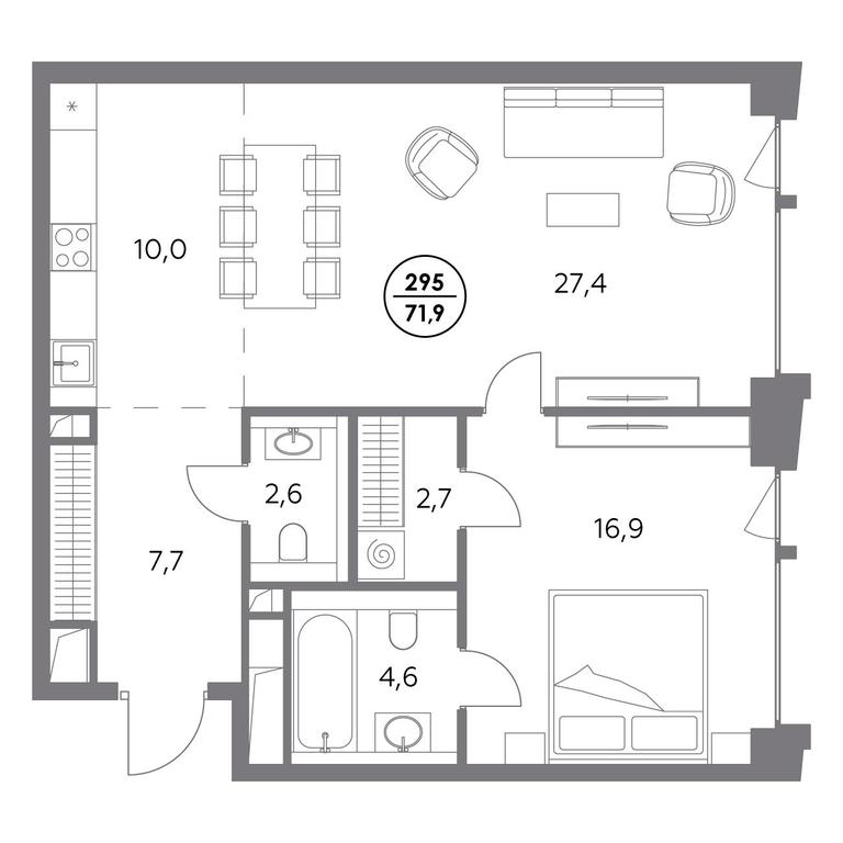 2-BD Apartment Sale, 71.9平方米 at Monblan, Shlyuzovaya Embankment, 2/1с1, Moscow, Russia #1 2-BD Apartment Sale, 71.9平方米 at Monblan, Shlyuzovaya Embankment, 2/1с1, Moscow, Russia #1