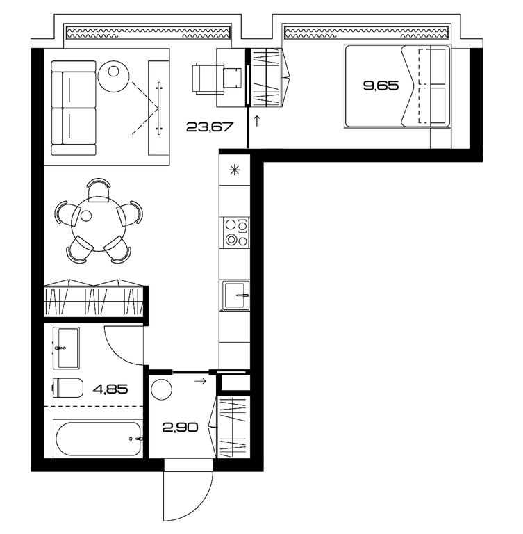 1-BD Apartment Sale, 41.7 sq. m. at Lunar, Leninsky Avenue, 38, Moscow, Russia #1 1-BD Apartment Sale, 41.7 sq. m. at Lunar, Leninsky Avenue, 38, Moscow, Russia #1