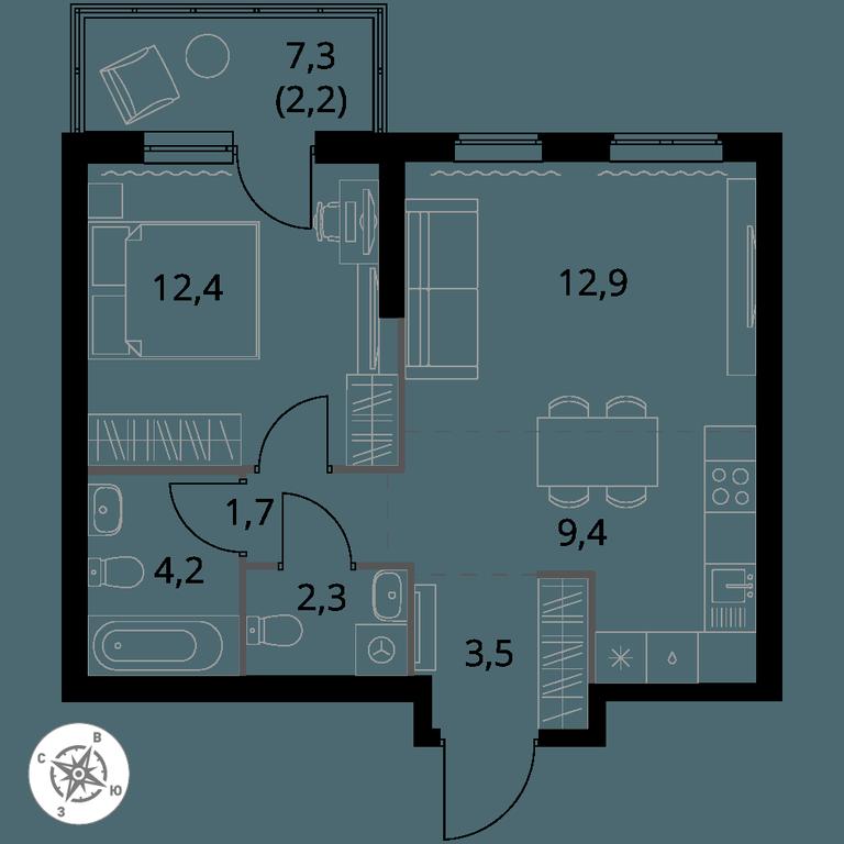 2-BD Apartment Sale, 48.6 sq. m. at 1 Izmajlovskij, Montazhnaya Street, 8с13, Moscow, Russia #1 2-BD Apartment Sale, 48.6 sq. m. at 1 Izmajlovskij, Montazhnaya Street, 8с13, Moscow, Russia #1