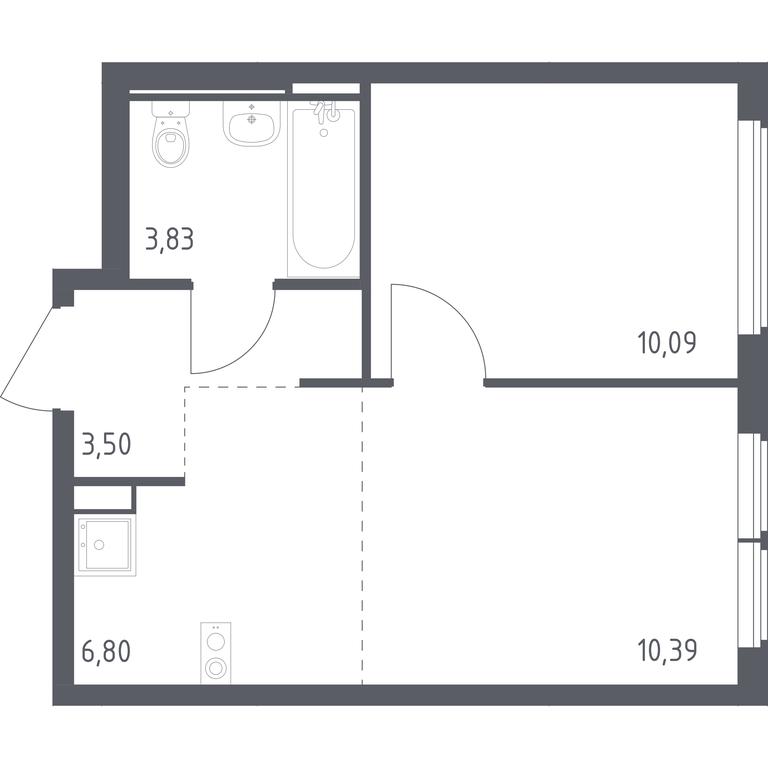 Apartment Sale, 34.61平方米 at Ostafevo, Ostafyevskoe Highway, 12к1, Ryazanovskoe Settlement, Moscow, Russia #1