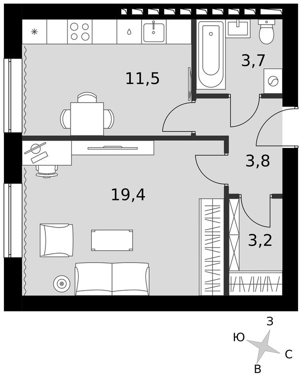1-BD Apartment Sale, 40.6平方米 at Park Aprel, ulitsa Park Aprel, 1, Aprelevka, Naro-Fominskiy City District, Moscow Region, Russia #1 1-BD Apartment Sale, 40.6平方米 at Park Aprel, ulitsa Park Aprel, 1, Aprelevka, Naro-Fominskiy City District, Moscow Region, Russia #1