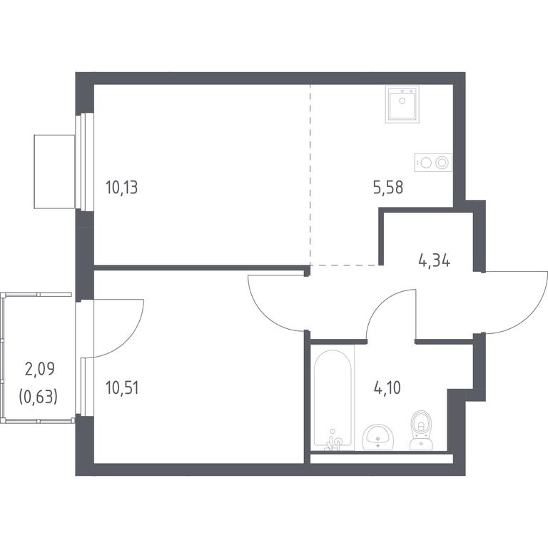 Apartment Sale, 35.29 sq. m. at Gorki Park, Shkolnaya ulitsa, 2, derevnya Korobovo, Leninskiy City District, Moscow Region, Russia #1 Apartment Sale, 35.29 sq. m. at Gorki Park, Shkolnaya ulitsa, 2, derevnya Korobovo, Leninskiy City District, Moscow Region, Russia #1