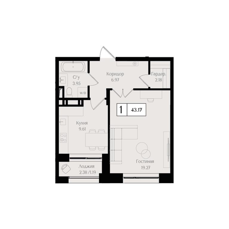 1-BD Apartment Sale, 43.2平方米 at Preobrazhenskaya ploschad, 1st Bukhvostova Street, Moscow, Russia #1 1-BD Apartment Sale, 43.2平方米 at Preobrazhenskaya ploschad, 1st Bukhvostova Street, Moscow, Russia #1