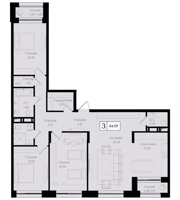 4-BD Apartment Sale, 115.1 sq. m. at Preobrazhenskaya ploschad, 1st Bukhvostova Street, Moscow, Russia #1 4-BD Apartment Sale, 115.1 sq. m. at Preobrazhenskaya ploschad, 1st Bukhvostova Street, Moscow, Russia #1