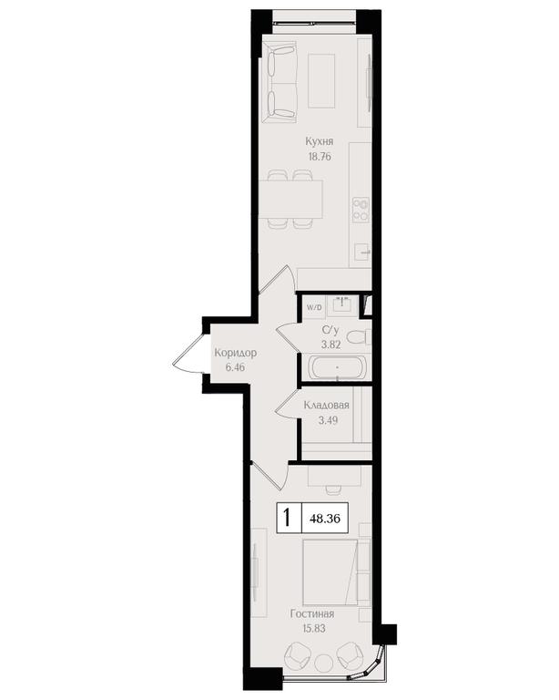 1-BD Apartment Sale, 48.4 sq. m. at Preobrazhenskaya ploschad, 1st Bukhvostova Street, Moscow, Russia #1 1-BD Apartment Sale, 48.4 sq. m. at Preobrazhenskaya ploschad, 1st Bukhvostova Street, Moscow, Russia #1