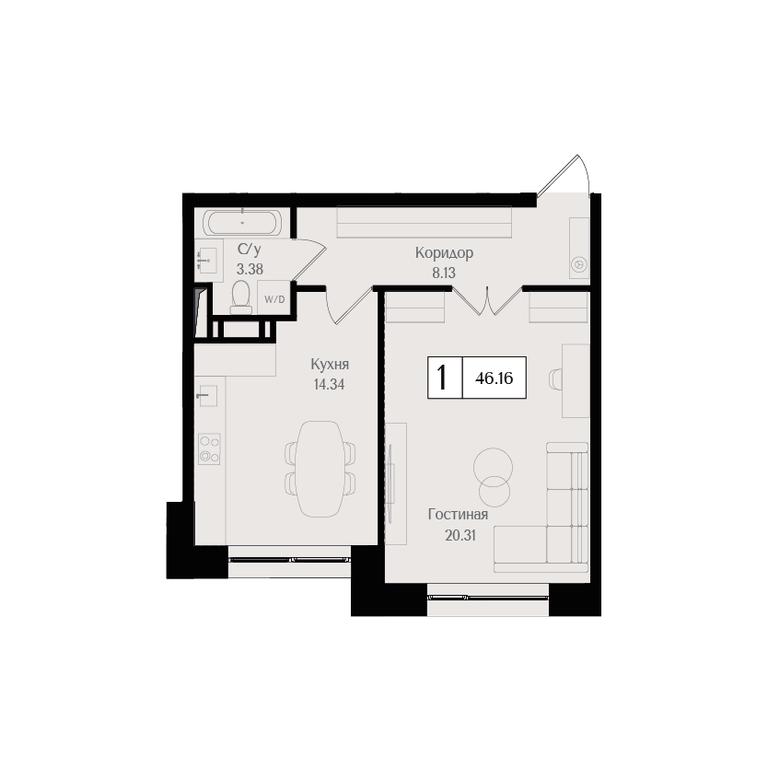 1-BD Apartment Sale, 46.2 sq. m. at Preobrazhenskaya ploschad, 1st Bukhvostova Street, Moscow, Russia #1 1-BD Apartment Sale, 46.2 sq. m. at Preobrazhenskaya ploschad, 1st Bukhvostova Street, Moscow, Russia #1