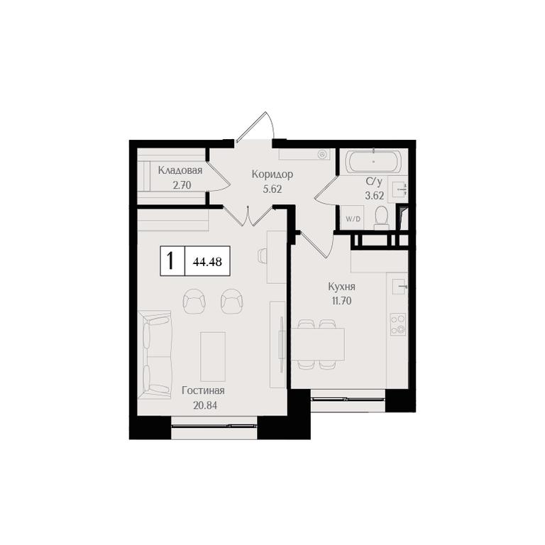 1-BD Apartment Sale, 44.5平方米 at Preobrazhenskaya ploschad, 1st Bukhvostova Street, Moscow, Russia #1 1-BD Apartment Sale, 44.5平方米 at Preobrazhenskaya ploschad, 1st Bukhvostova Street, Moscow, Russia #1