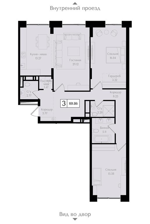 2-BD Apartment Sale, 101.9 sq. m. at Preobrazhenskaya ploschad, 1st Bukhvostova Street, Moscow, Russia #2 2-BD Apartment Sale, 101.9 sq. m. at Preobrazhenskaya ploschad, 1st Bukhvostova Street, Moscow, Russia #2