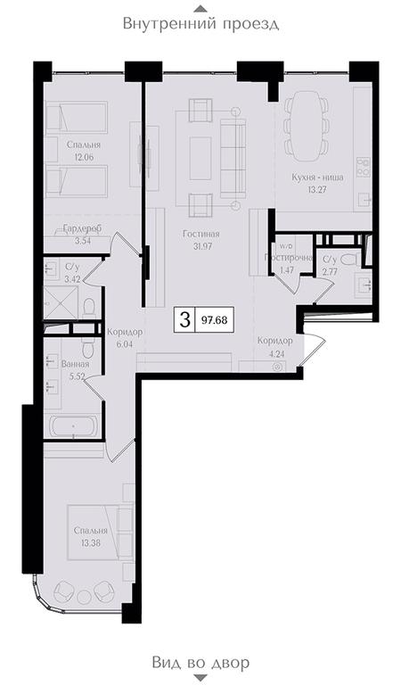 2-BD Apartment Sale, 97.7 sq. m. at Preobrazhenskaya ploschad, 1st Bukhvostova Street, Moscow, Russia #2 2-BD Apartment Sale, 97.7 sq. m. at Preobrazhenskaya ploschad, 1st Bukhvostova Street, Moscow, Russia #2