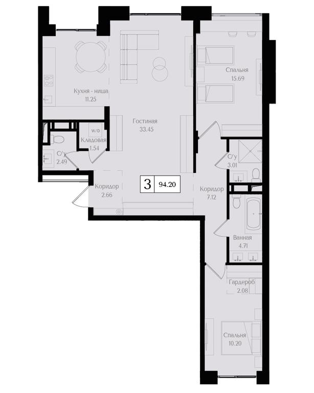 3-BD Apartment Sale, 94.2 sq. m. at Preobrazhenskaya ploschad, 1st Bukhvostova Street, Moscow, Russia #1 3-BD Apartment Sale, 94.2 sq. m. at Preobrazhenskaya ploschad, 1st Bukhvostova Street, Moscow, Russia #1