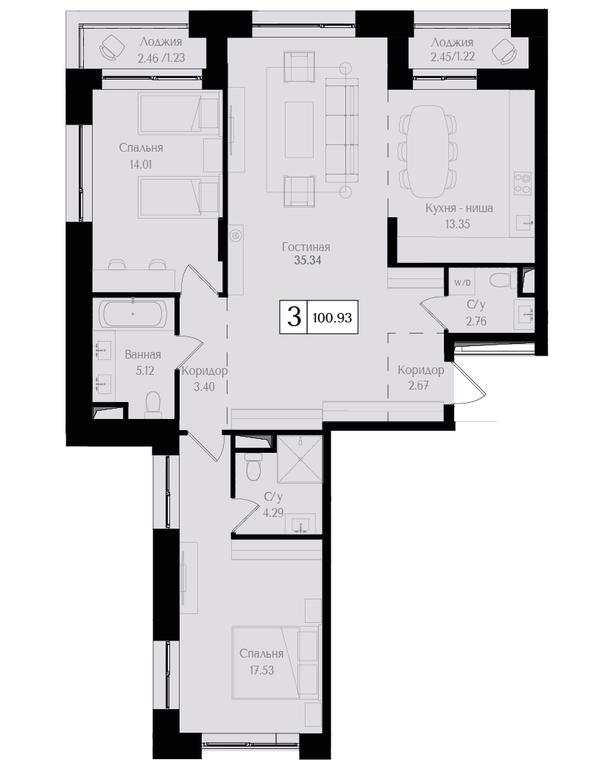 2-BD Apartment Sale, 101.1 sq. m. at Preobrazhenskaya ploschad, 1st Bukhvostova Street, Moscow, Russia #1 2-BD Apartment Sale, 101.1 sq. m. at Preobrazhenskaya ploschad, 1st Bukhvostova Street, Moscow, Russia #1