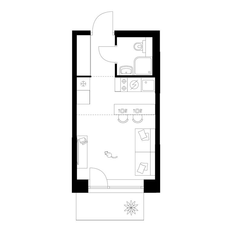 Apartment Sale, 21.3 sq. m. at Plehanova 11, Plekhanova Street, 13с6, Moscow, Russia #1