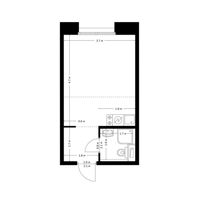 Apartment Sale, 23.1 sq. m. at Bolshaya Akademicheskaya 85, 3rd Nizhnelikhoborsky Drive, 1с16, Moscow, Russia #1