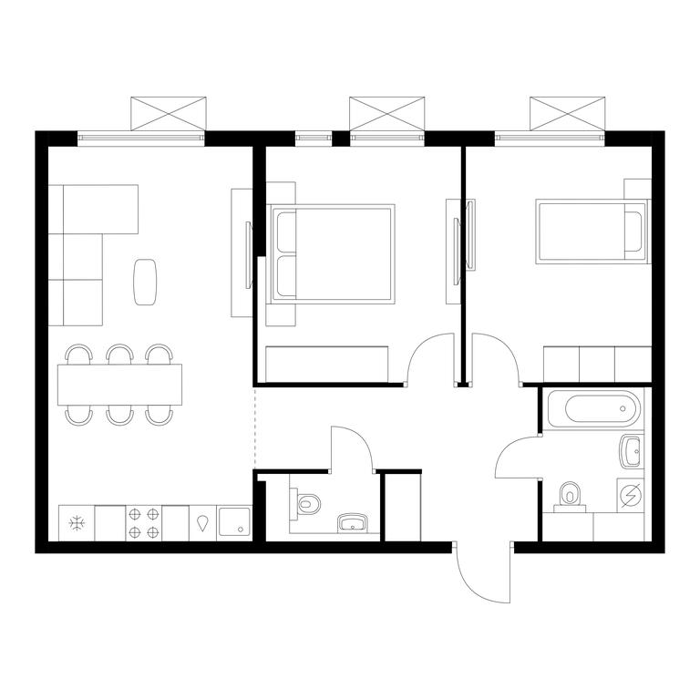 2-BD Apartment Sale, 61.1平方米 at Yauza Park, ulitsa Kolontsova, 4, Mytischi, Moscow Region, Russia #1