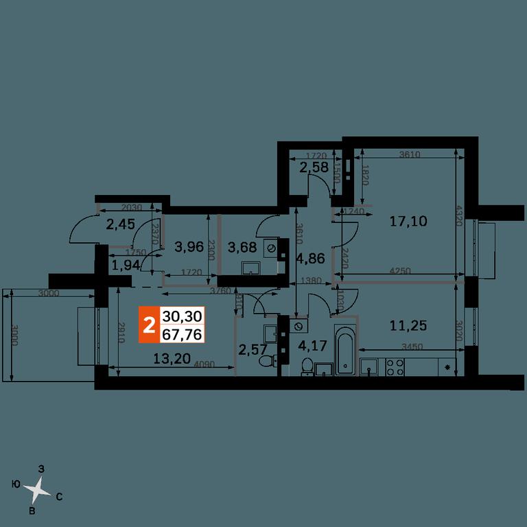 2-BD Apartment Sale, 67.76 sq. m. at Zhavoronki Club, zhiloy kompleks Akkord Smart-kvartal, Mitkino Village, Odintsovskiy City District, Moscow Region, Russia #2 2-BD Apartment Sale, 67.76 sq. m. at Zhavoronki Club, zhiloy kompleks Akkord Smart-kvartal, Mitkino Village, Odintsovskiy City District, Moscow Region, Russia #2
