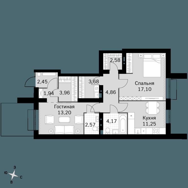 2-BD Apartment Sale, 67.76 sq. m. at Zhavoronki Club, zhiloy kompleks Akkord Smart-kvartal, Mitkino Village, Odintsovskiy City District, Moscow Region, Russia #1 2-BD Apartment Sale, 67.76 sq. m. at Zhavoronki Club, zhiloy kompleks Akkord Smart-kvartal, Mitkino Village, Odintsovskiy City District, Moscow Region, Russia #1
