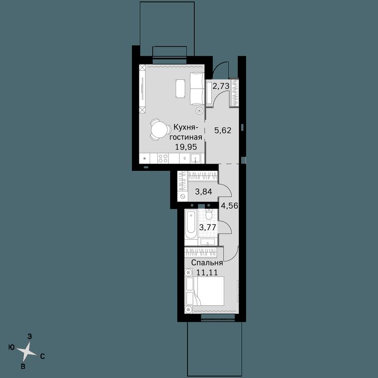 2-BD Apartment Sale, 51.58 sq. m. at Zhavoronki Club, zhiloy kompleks Akkord Smart-kvartal, Mitkino Village, Odintsovskiy City District, Moscow Region, Russia #1 2-BD Apartment Sale, 51.58 sq. m. at Zhavoronki Club, zhiloy kompleks Akkord Smart-kvartal, Mitkino Village, Odintsovskiy City District, Moscow Region, Russia #1