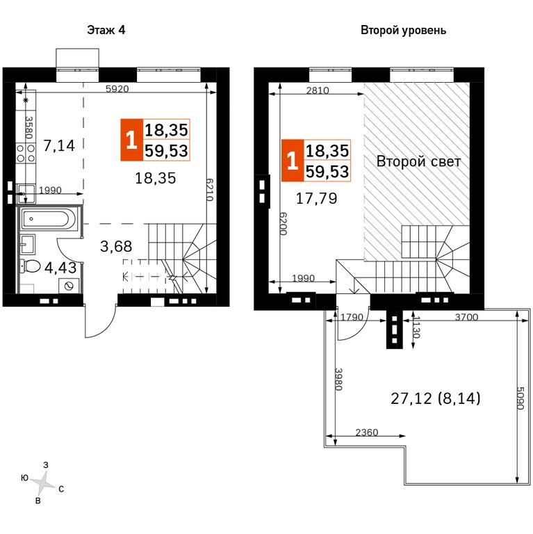 2-BD Apartment Sale, 59.53 sq. m. at Zhavoronki Club, zhiloy kompleks Akkord Smart-kvartal, Mitkino Village, Odintsovskiy City District, Moscow Region, Russia #2 2-BD Apartment Sale, 59.53 sq. m. at Zhavoronki Club, zhiloy kompleks Akkord Smart-kvartal, Mitkino Village, Odintsovskiy City District, Moscow Region, Russia #2