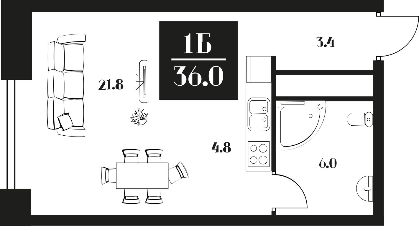 Apartment Sale, 36 sq. m. at Deco Residence, Malaya Tulskaya Street, 2, Moscow, Russia #1