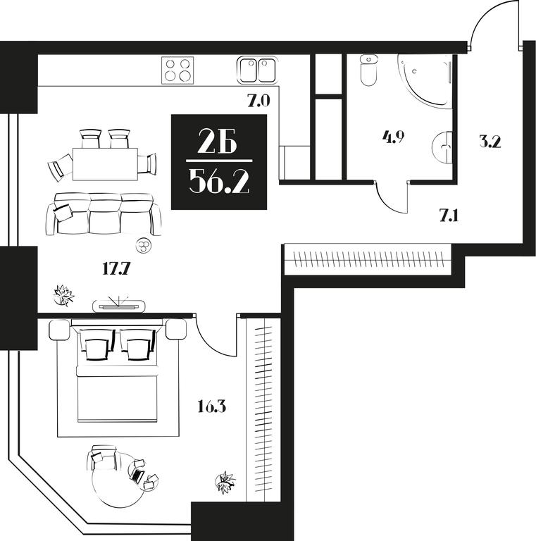1-BD Apartment Sale, 56.2 sq. m. at Deco Residence, Malaya Tulskaya Street, 2, Moscow, Russia #1 1-BD Apartment Sale, 56.2 sq. m. at Deco Residence, Malaya Tulskaya Street, 2, Moscow, Russia #1