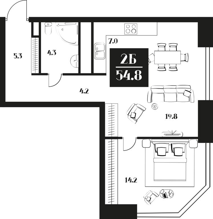 1-BD Apartment Sale, 54.8 sq. m. at Deco Residence, Malaya Tulskaya Street, 2, Moscow, Russia #1 1-BD Apartment Sale, 54.8 sq. m. at Deco Residence, Malaya Tulskaya Street, 2, Moscow, Russia #1