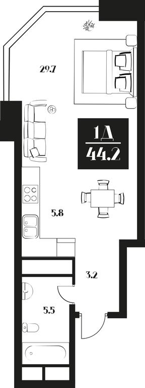 Apartment Sale, 44.2平方米 at Deco Residence, Malaya Tulskaya Street, 2, Moscow, Russia #1 Apartment Sale, 44.2平方米 at Deco Residence, Malaya Tulskaya Street, 2, Moscow, Russia #1