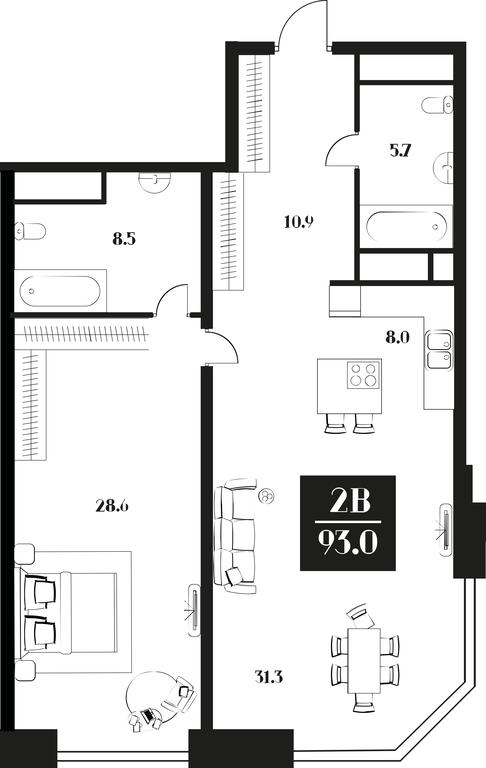 1-BD Apartment Sale, 93 sq. m. at Deco Residence, Malaya Tulskaya Street, 2, Moscow, Russia #1 1-BD Apartment Sale, 93 sq. m. at Deco Residence, Malaya Tulskaya Street, 2, Moscow, Russia #1