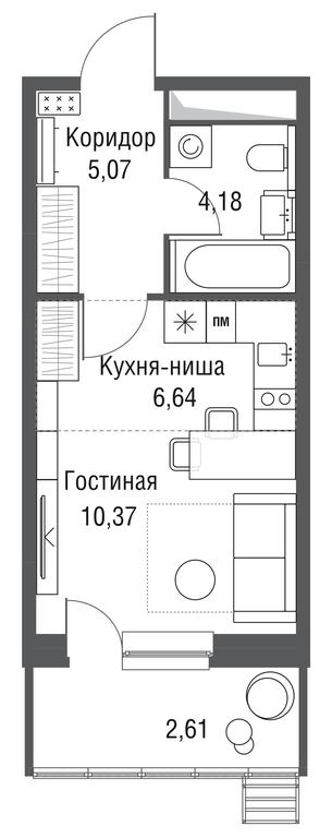 Apartment Sale, 28.87 sq. m. at Odinburg, Severnaya Street, 11, Odintsovo, Moscow Region, Russia #2 Apartment Sale, 28.87 sq. m. at Odinburg, Severnaya Street, 11, Odintsovo, Moscow Region, Russia #2