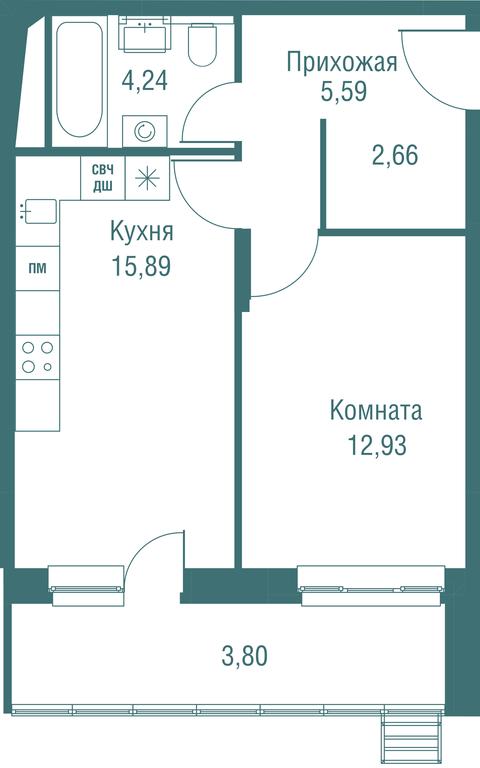 1-BD Apartment Sale, 45.08平方米 at Odinburg, Severnaya Street, 11, Odintsovo, Moscow Region, Russia #1 1-BD Apartment Sale, 45.08平方米 at Odinburg, Severnaya Street, 11, Odintsovo, Moscow Region, Russia #1