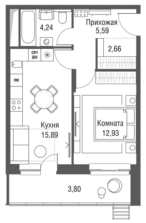 1-BD Apartment Sale, 45.08平方米 at Odinburg, Severnaya Street, 11, Odintsovo, Moscow Region, Russia #2 1-BD Apartment Sale, 45.08平方米 at Odinburg, Severnaya Street, 11, Odintsovo, Moscow Region, Russia #2