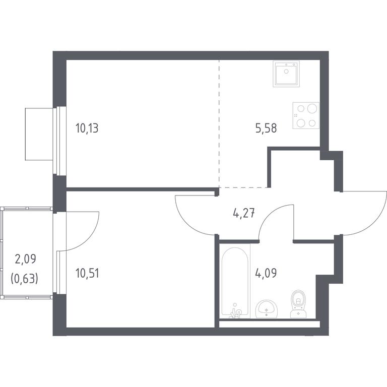 Apartment Sale, 35.21 sq. m. at Gorki Park, Shkolnaya ulitsa, 2, derevnya Korobovo, Leninskiy City District, Moscow Region, Russia #1 Apartment Sale, 35.21 sq. m. at Gorki Park, Shkolnaya ulitsa, 2, derevnya Korobovo, Leninskiy City District, Moscow Region, Russia #1
