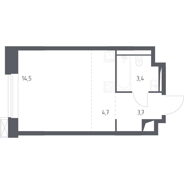 Apartment Sale, 26.23 sq. m. at Vereiskaya 41, Vereyskaya Street, 41, Moscow, Russia #1