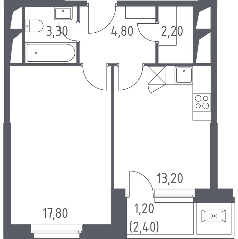 Apartment Sale, 43.5平方米 at Sputnik, Lipovoy Roschi Street, 1к4, derevnya Razdory, Odintsovskiy City District, Moscow Region, Russia #1 Apartment Sale, 43.5平方米 at Sputnik, Lipovoy Roschi Street, 1к4, derevnya Razdory, Odintsovskiy City District, Moscow Region, Russia #1