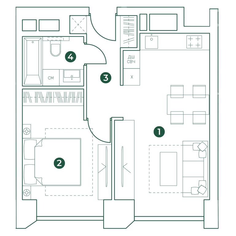Продажа 1-комн. квартиры, 44,1 м² в ЖК «Вери (Very)», Ботаническая улица, 29, Москва, Россия #1 Продажа 1-комн. квартиры, 44,1 м² в ЖК «Вери (Very)», Ботаническая улица, 29, Москва, Россия #1