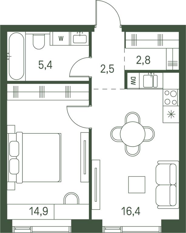 1-BD Apartment Sale, 42平方米 at Moments, Volokolamskoye Highway, 28, Moscow, Russia #1 1-BD Apartment Sale, 42平方米 at Moments, Volokolamskoye Highway, 28, Moscow, Russia #1